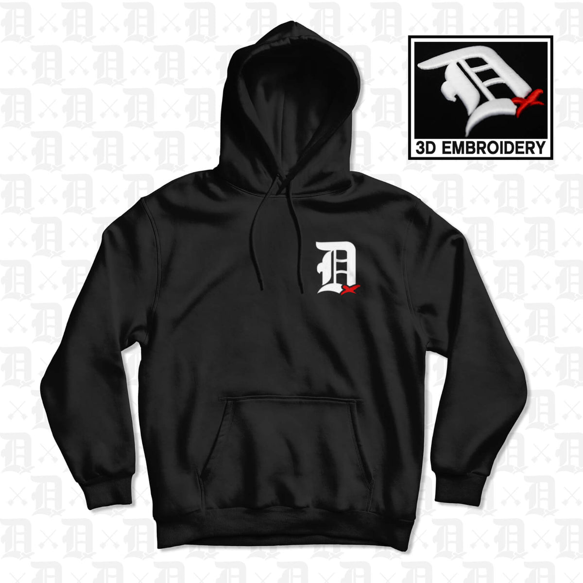 The Big D Heavyweight Hooded Sweatshirt 3D Stitched Embroidery