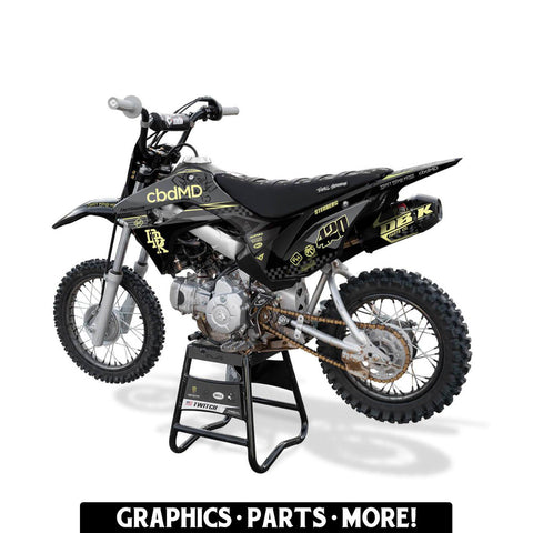 Honda, Kawasaki & Yamaha 110 Graphic Kits, exhaust pipes, clamps and misc. parts