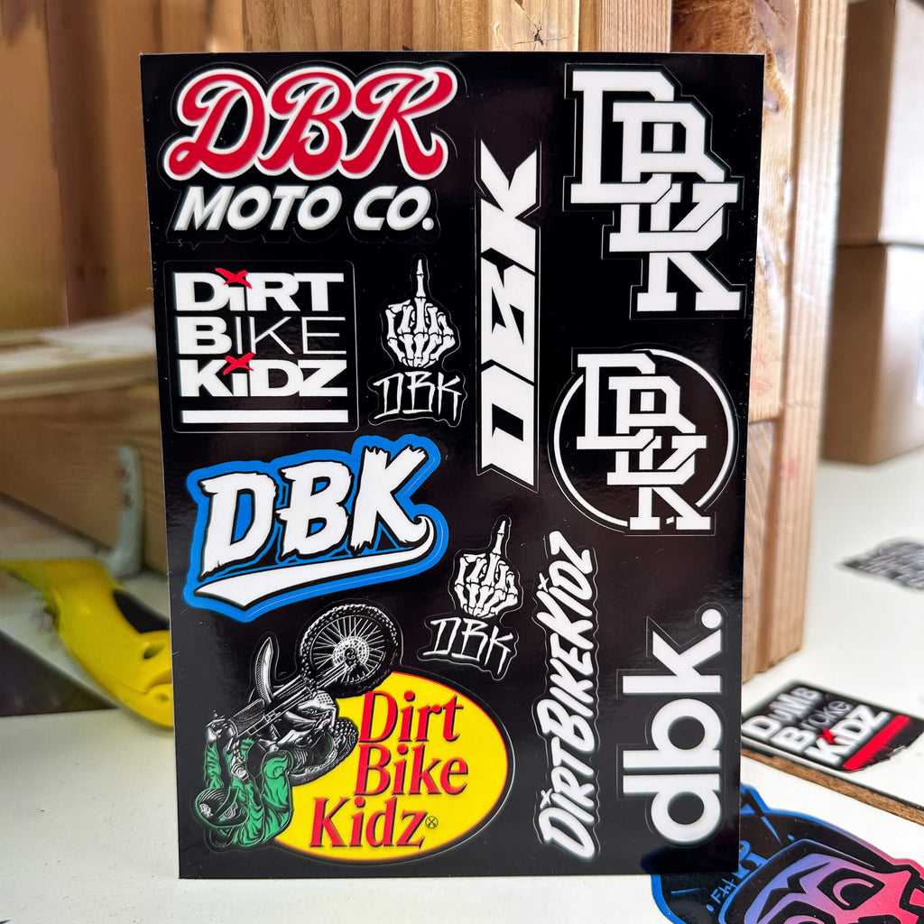Dbk Sticker Branded | DBK Sticker Pack | Fast, Worldwide Shipping – Dirt Bike Kidz