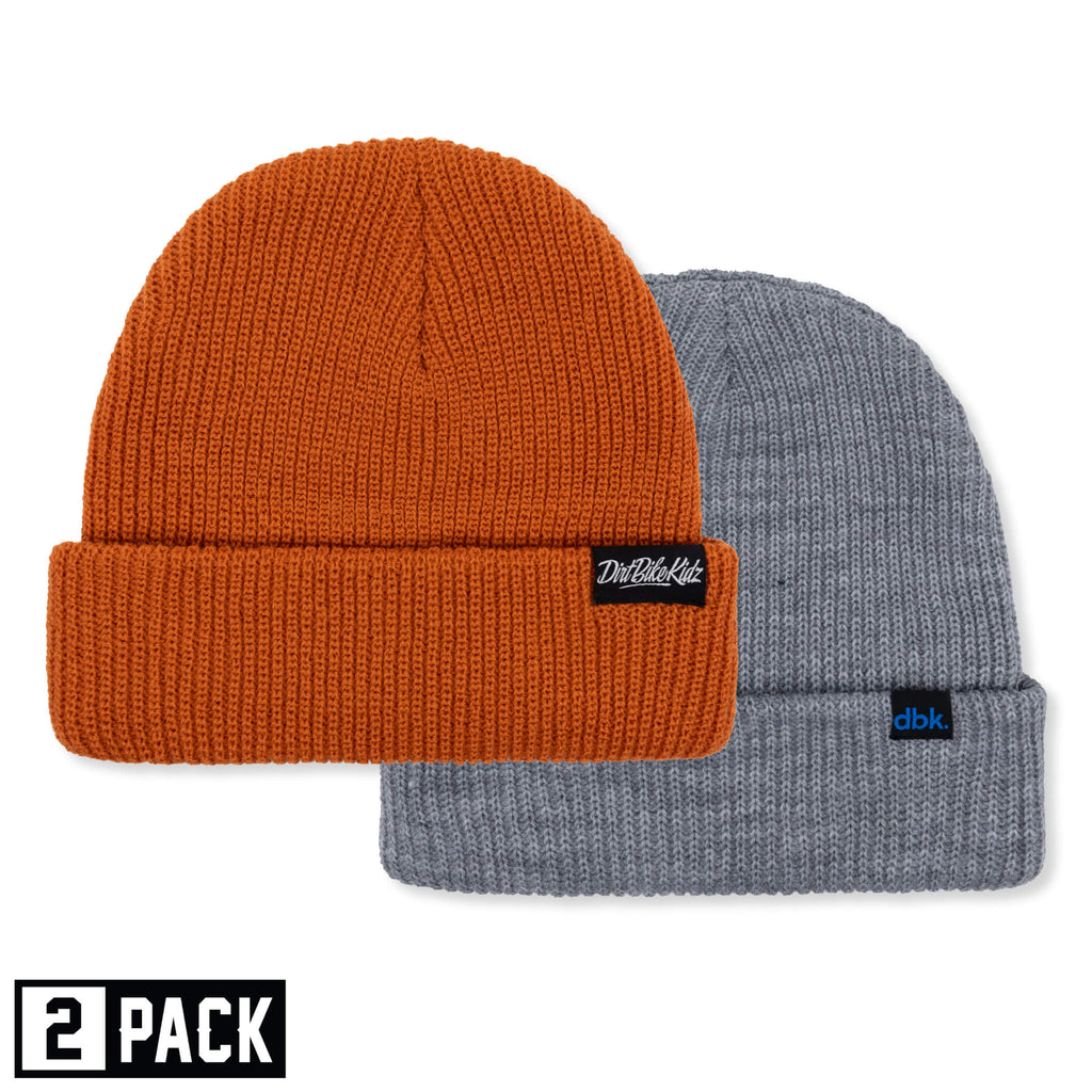 Rust & Gray - Beanie 2-Pack