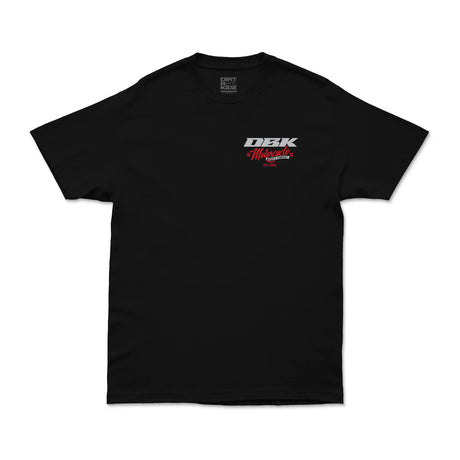 Factory Tee black: front chest DBK Motorcycle parts company logo