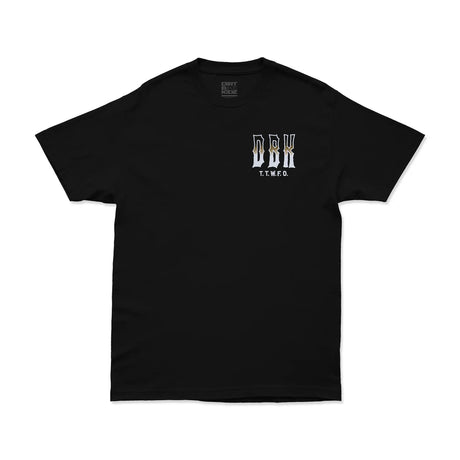Dirt Bike Kidz Ghost Rider Tee in black, front view with small DBK chest logo
