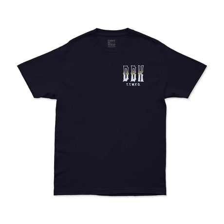 Dirt Bike Kidz Ghost Rider Tee in navy, front view with small DBK chest logo
