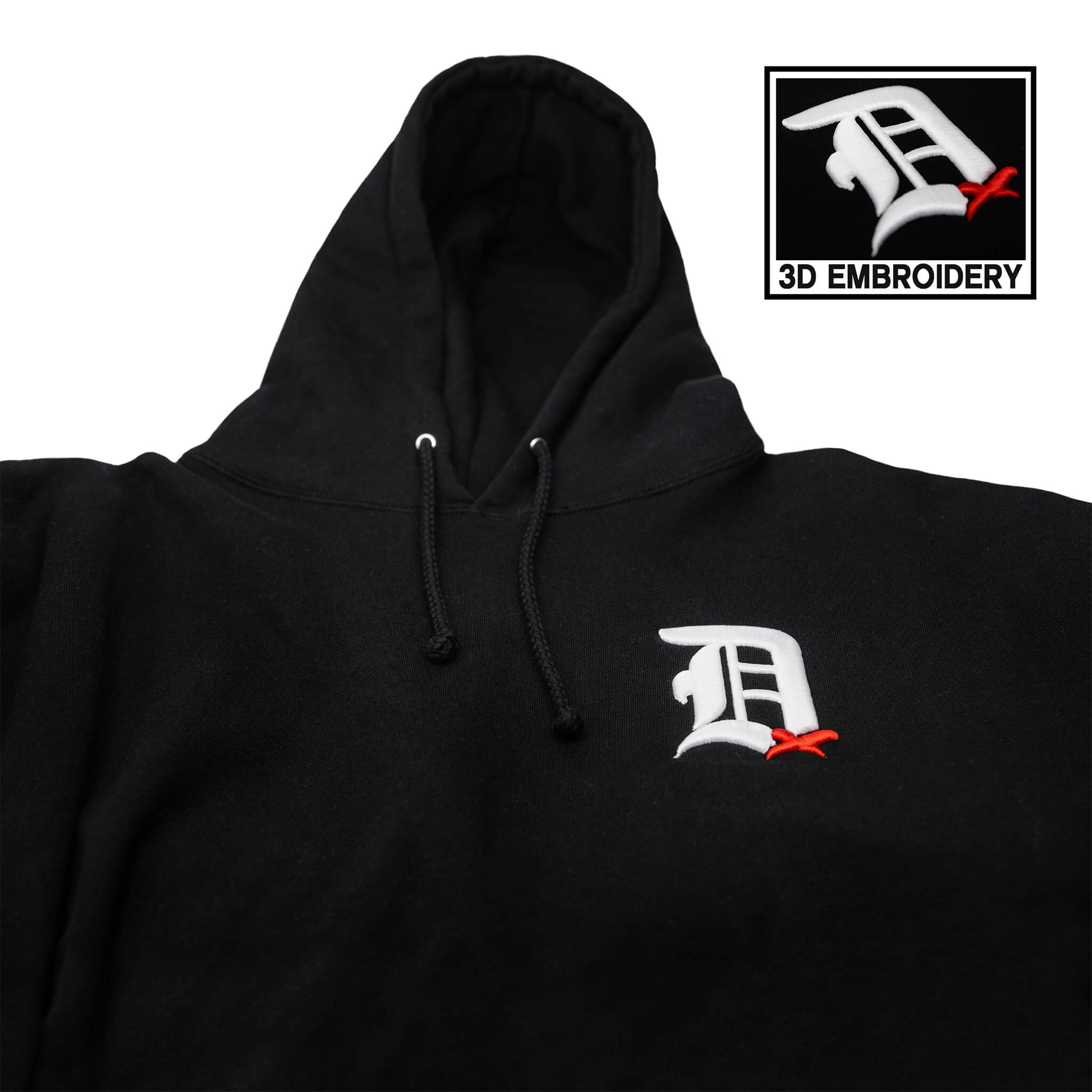 The Big D | Heavyweight Hooded Sweatshirt | 3D Stitched