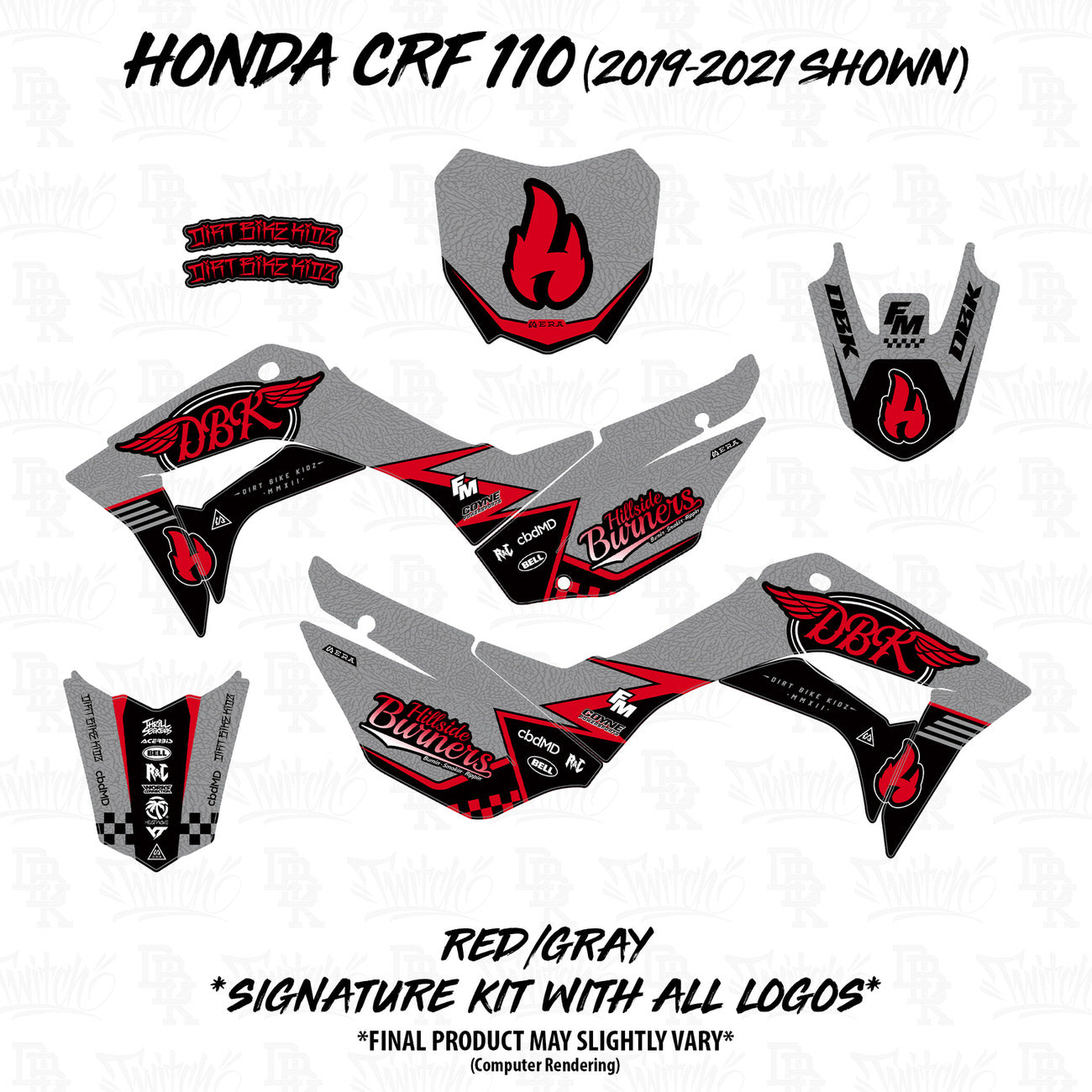 Honda CRF 110 | Hillside Burners | DBK Replica Graphics – Dirt