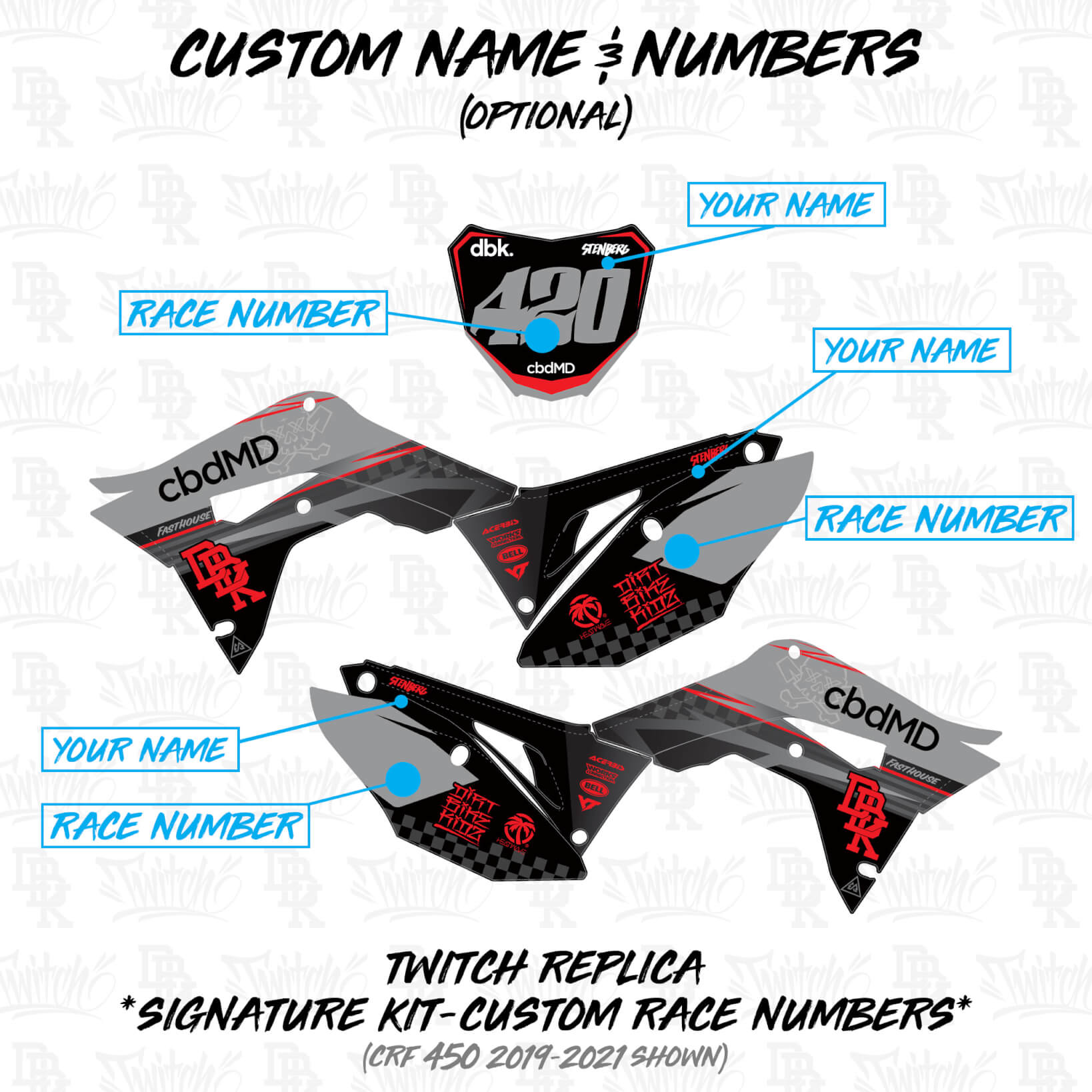 Honda CRF 450 & 250 | Custom DBK Graphics | Faded Edition
