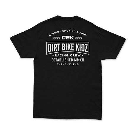 Speed & Style Tee, black t-shirt back graphic with DBK logo and racing crew text