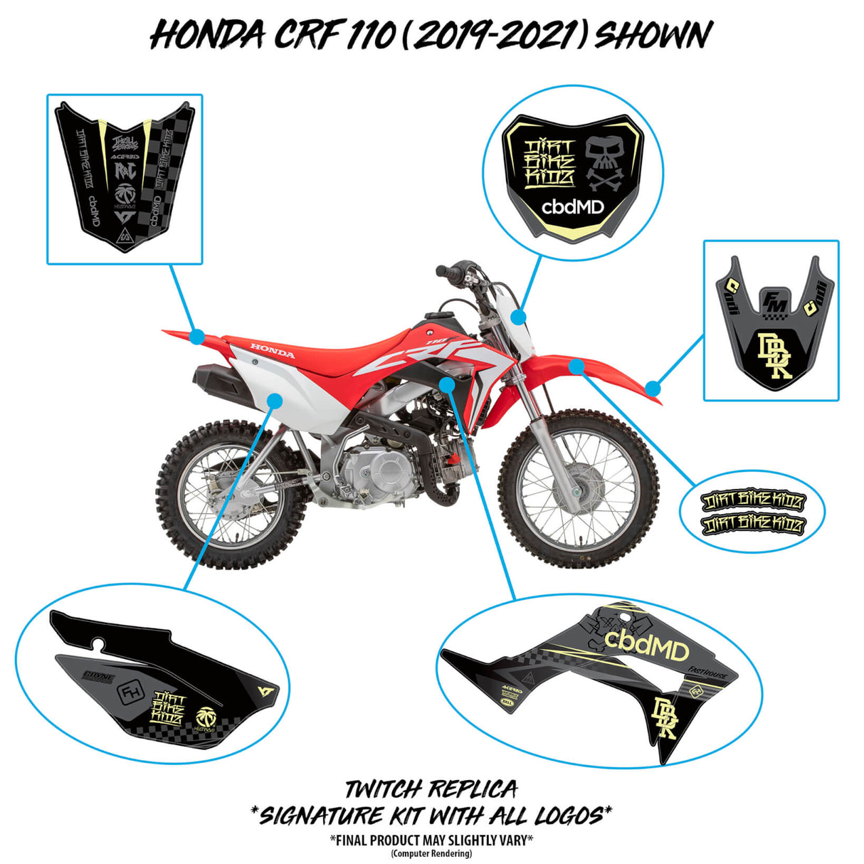 Honda CRF 110/50 Faded (BLK/YLW)