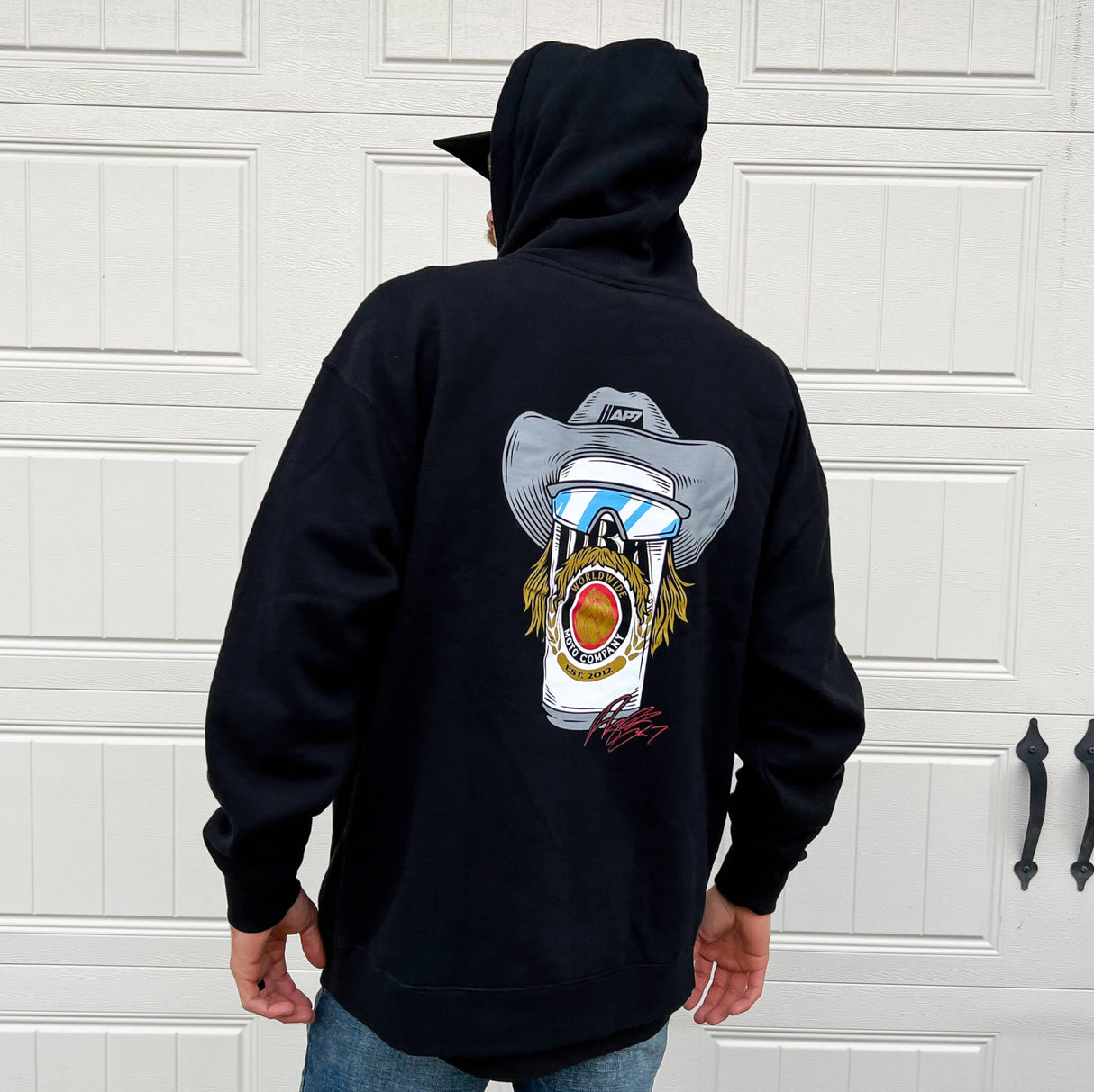 Stache Mullet Moto - AP7 Hoodie