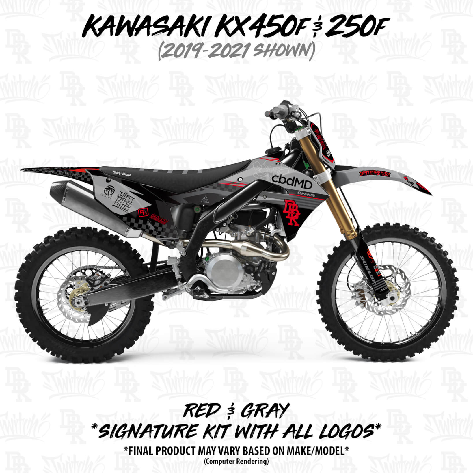 KKページ Kawasaki KX450f/250f | Custom DBK Graphics | Faded Edition