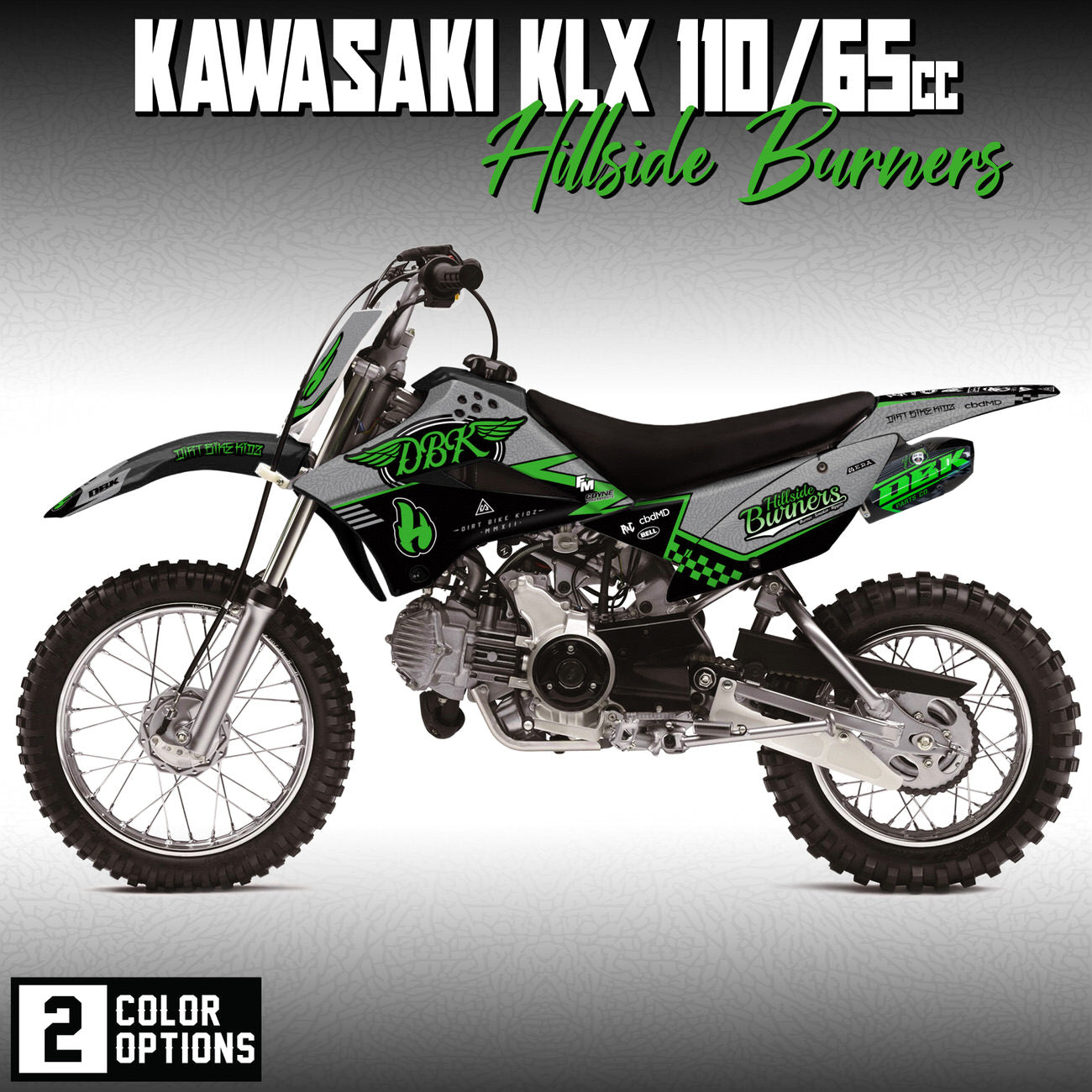 Kawasaki KLX110/65 | Twitch Replica Graphics | DBK Hillside Burners – Dirt  Bike Kidz