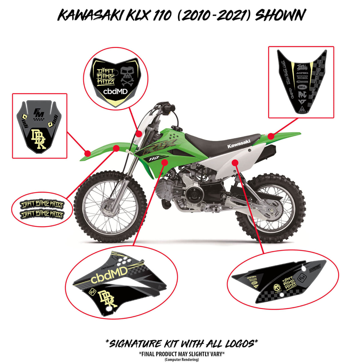 Kawasaki KLX 110/65 Faded (BLK/YLW)