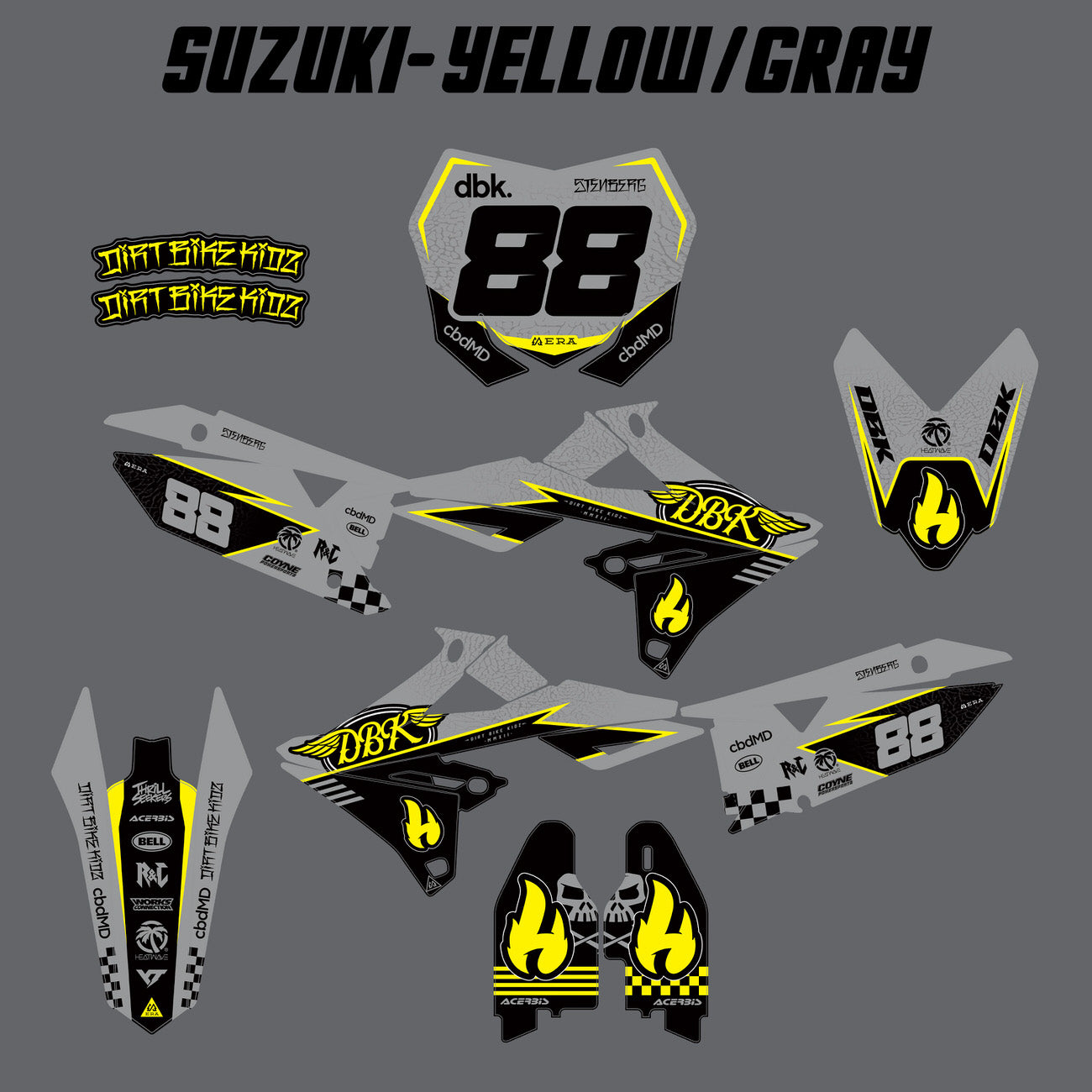 RYOL Motorbike Vibes ファインアートジークレープリント Suzuki Graphics | Dirt Bike Kidz | Hillside Burners Edition
