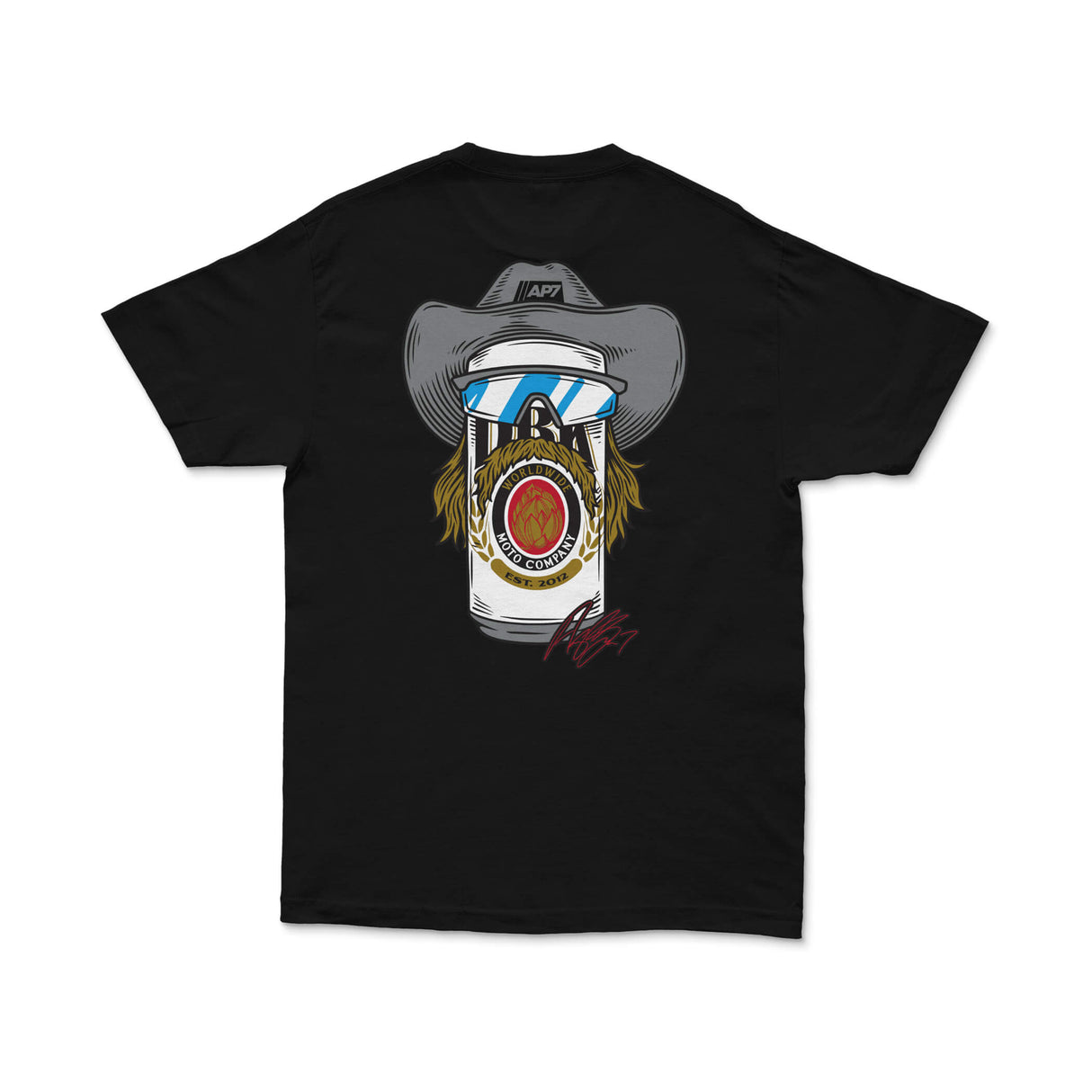 Stache Mullet Moto - AP7 Tee